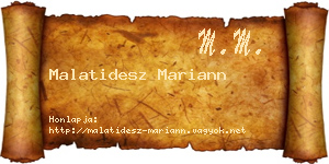 Malatidesz Mariann névjegykártya